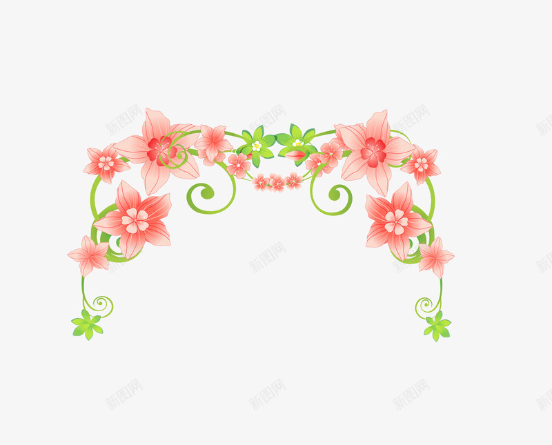 花藤植物矢量图eps免抠素材_新图网 https://ixintu.com 卡通素材 叶藤植物 爬藤 爬藤植物 花藤植物 矢量图