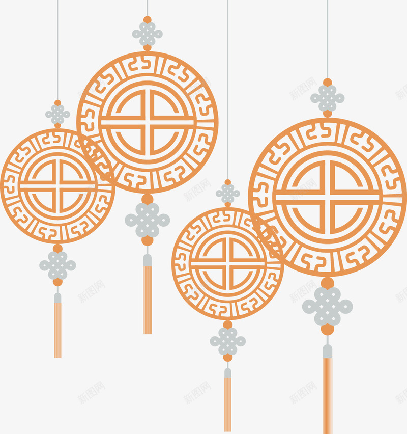 橙色简约中国结装饰图案png免抠素材_新图网 https://ixintu.com 中国结 免抠PNG 橙色 简约 装饰图案