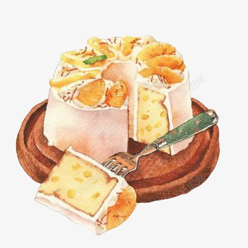 吐司蛋糕手绘画片psd免抠素材_新图网 https://ixintu.com 姘村僵鐢 鍚愬徃鍛 鐑樼剻椋熺墿 铔嬬硶 闆堕