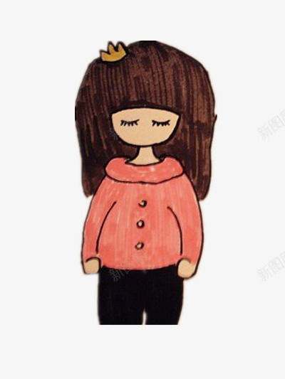 戴皇冠的女孩png免抠素材_新图网 https://ixintu.com 亮晶晶 头像 手绘画 插画 衣服 装饰品