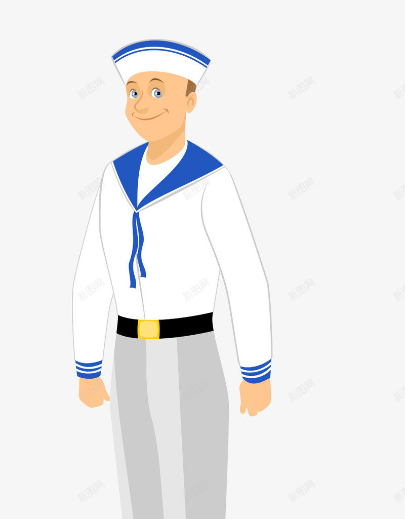 卡通海军png免抠素材_新图网 https://ixintu.com 卡通绘画 商务男士 工作人员 扁平化 执法人员 海军 职业人物 职业人物插画片 职业男性 职业装