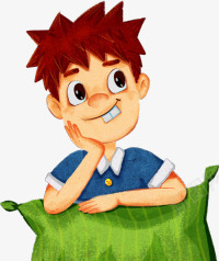 卡通图形png免抠素材_新图网 https://ixintu.com 儿童 卡通 小男孩 彩绘 思考