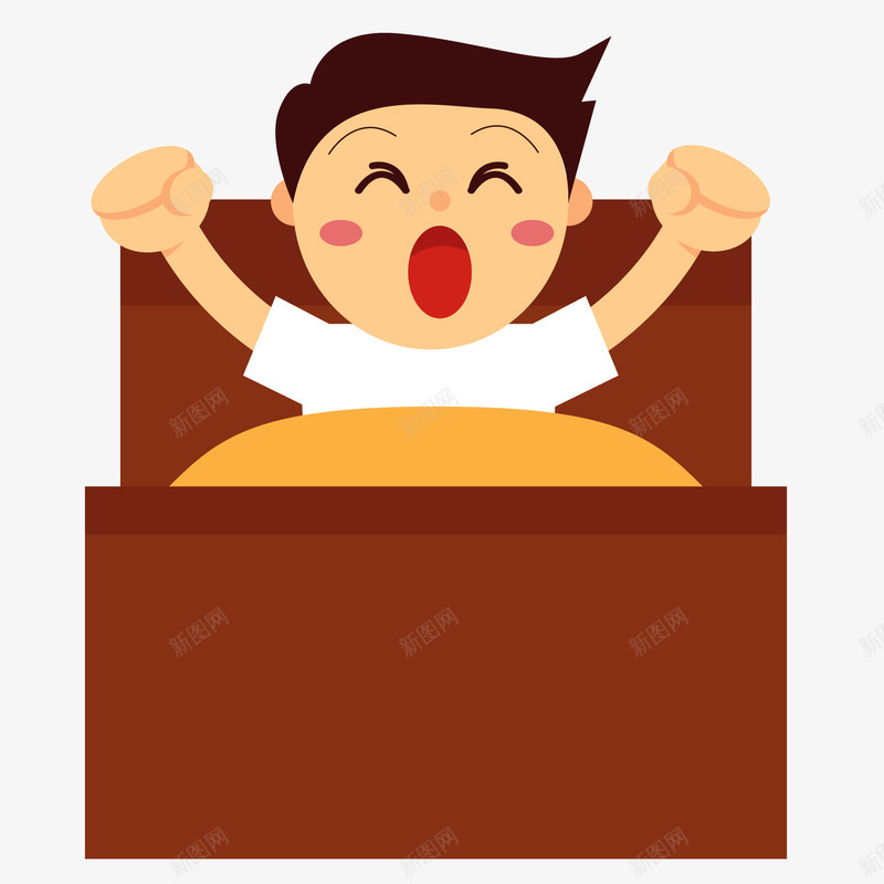 创意男孩日常生活矢量图ai免抠素材_新图网 https://ixintu.com 人物设计 卡通人物 日常生活 早上起床 男孩 睡觉 矢量图 起床