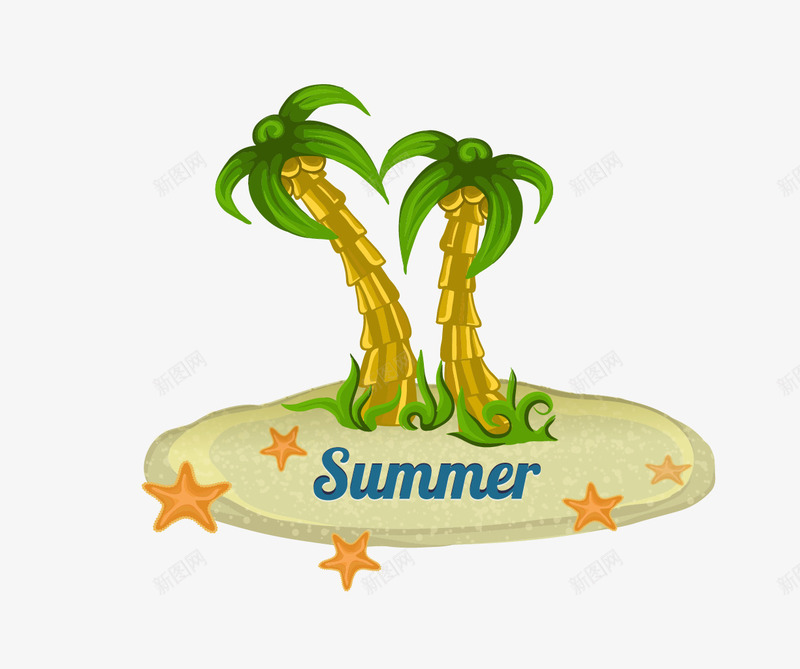 夏日元素椰子树图标png_新图网 https://ixintu.com 夏日元素夏季图标图标设计太阳鱼夏天清凉凉爽眼镜彩球鱼矢量太阳伞沙滩