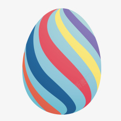五彩彩蛋手绘彩色条纹彩蛋矢量图高清图片