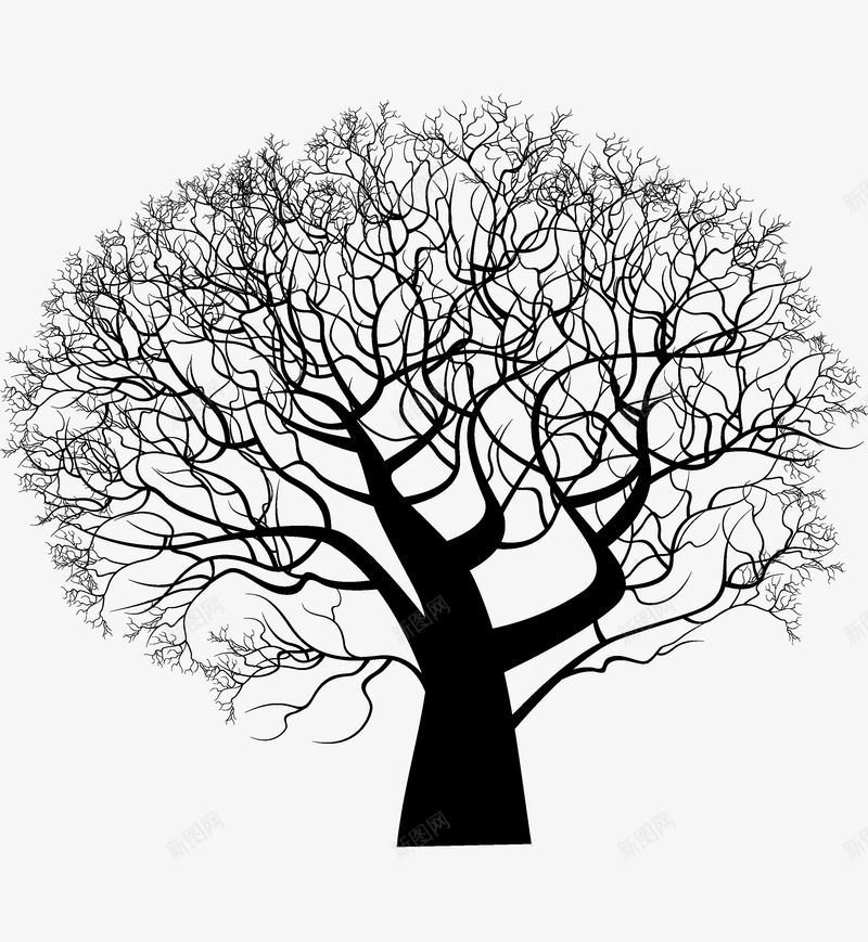 剪影画树木矢量图ai免抠素材_新图网 https://ixintu.com 剪影画 树木 黑色 矢量图