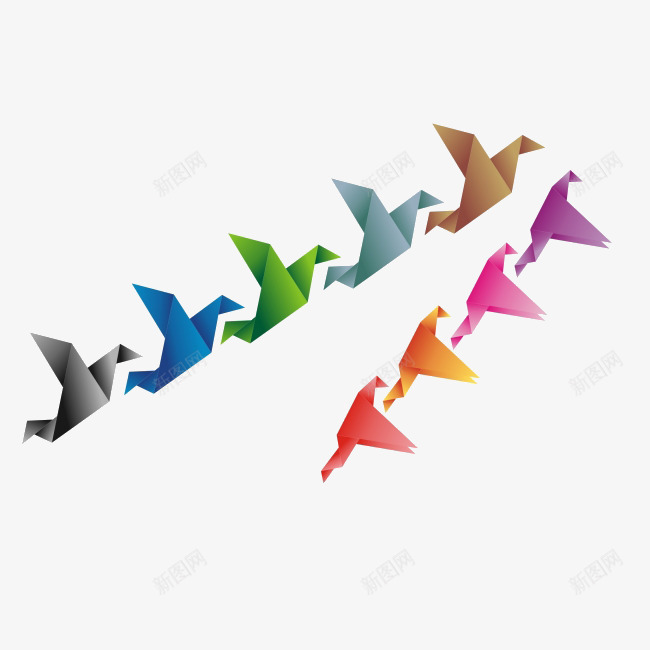 千纸鹤png免抠素材_新图网 https://ixintu.com 千纸鹤 折纸 飞翔 鸟