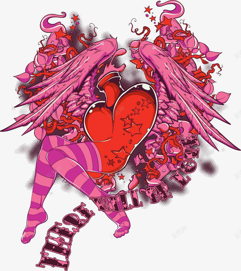 红心女人印花图案psd免抠素材_新图网 https://ixintu.com T恤印花 印花图案 服装印花 红心印花 红心女人