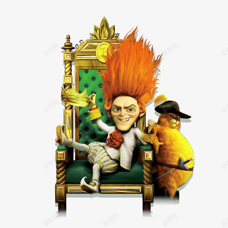 卡通png免抠素材_新图网 https://ixintu.com 击剑 大王 椅子 武士 猫警长 皇冠 警长 造型 雷人