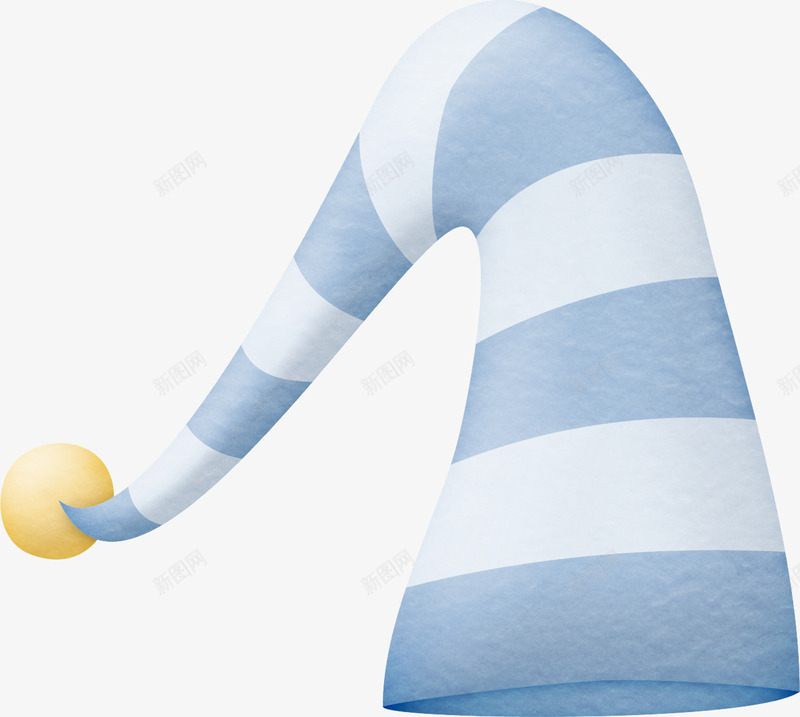可爱蓝白条纹睡帽png免抠素材_新图网 https://ixintu.com 可爱 条纹 睡帽