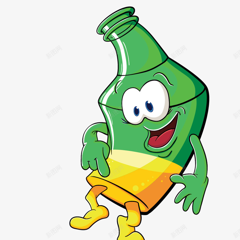 手绘卡通绿色酒瓶表情png免抠素材_新图网 https://ixintu.com QQ表情 卡通表情 可爱表情 微信表情 眩晕表情 绿色酒瓶表情 酒瓶 醉酒表情
