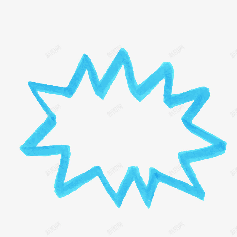 卡通蓝色水彩绘对话框png免抠素材_新图网 https://ixintu.com 卡通 对话框 文案背景 水彩绘 背景装饰 蓝色