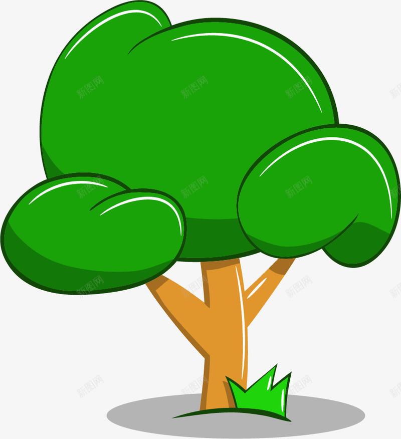 卡通简约大树装饰广告png免抠素材_新图网 https://ixintu.com 卡通大树 树木 海报设计 环境保护宣传手册装饰 立体树木卡通 装饰设计