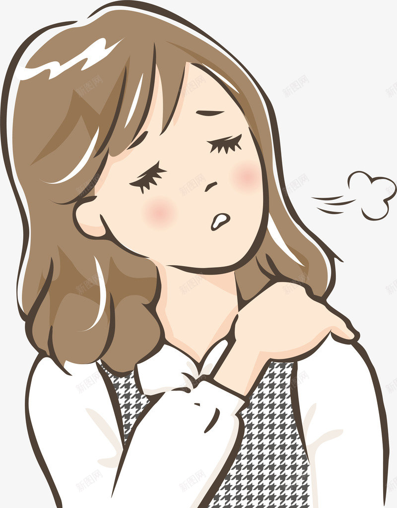 叹气女孩人物插画矢量图ai免抠素材_新图网 https://ixintu.com 人物 人物插画 卡通 叹气 叹气女孩 叹气的女孩 女孩 矢量图