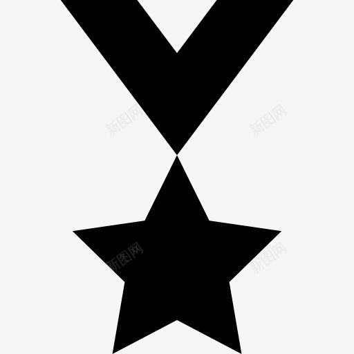 星勋章黑色形状图标png_新图网 https://ixintu.com 奖牌 奖章 形状 星星 项链