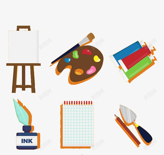 绘画工具卡通美术png免抠素材_新图网 https://ixintu.com 卡通素材 卡通绘画 工具 绘画 绘画工具 美术