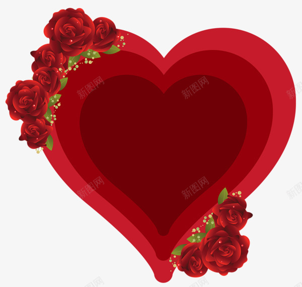 红色玫瑰花爱心png免抠素材_新图网 https://ixintu.com 心形 桃心 爱心 玫瑰花 红色