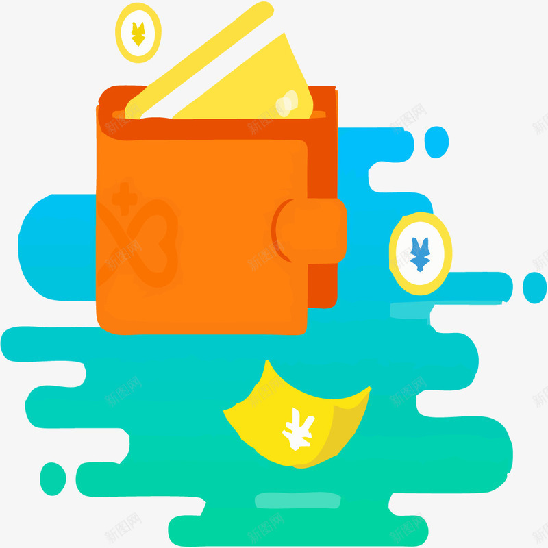 橙色钱包矢量图eps免抠素材_新图网 https://ixintu.com 免抠金钱png 橙色 矢量素材 金钱 钱包 矢量图