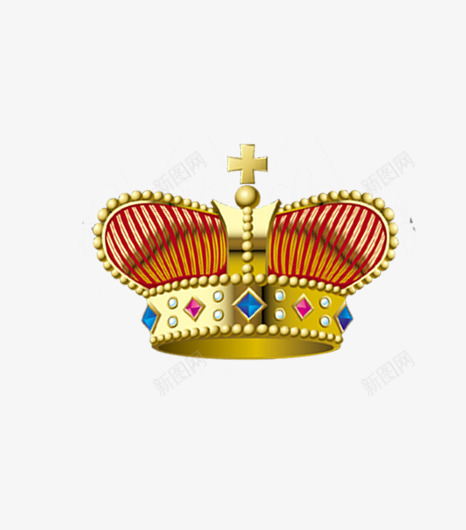 皇冠png免抠素材_新图网 https://ixintu.com 摆件 皇冠 立体 花纹 金色