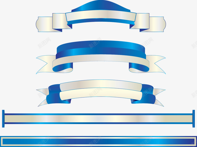 手绘蓝色绸缎标签png免抠素材_新图网 https://ixintu.com 手绘 条幅 标签 横幅 绸缎 蓝色