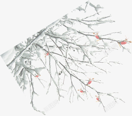 雪枝条淘宝年终大促海报png免抠素材_新图网 https://ixintu.com 年终 枝条 海报