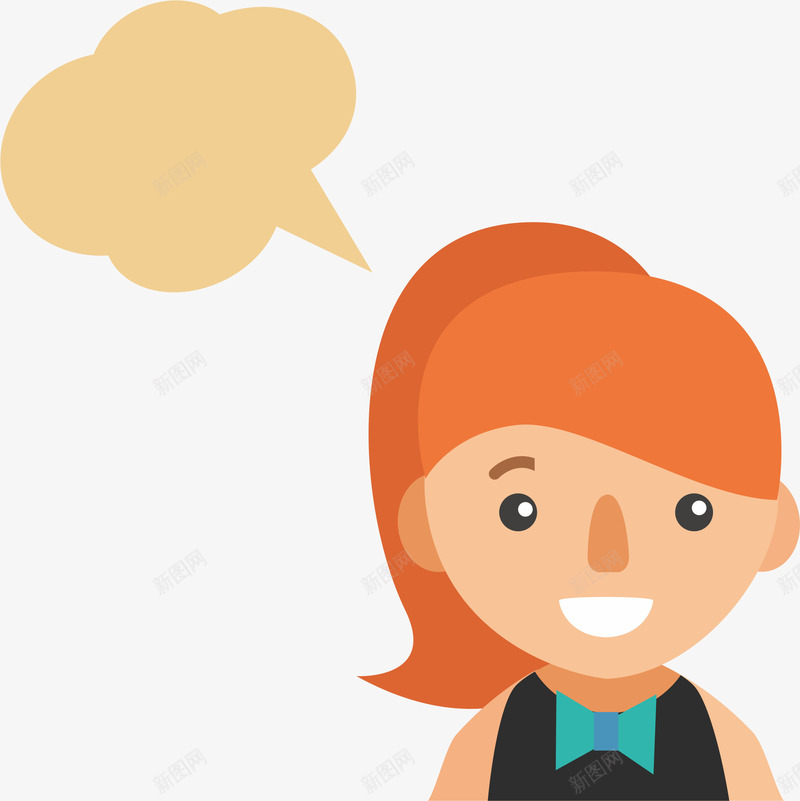 说话的女孩png免抠素材_新图网 https://ixintu.com 人物 卡通 女生 对话框 说话的人