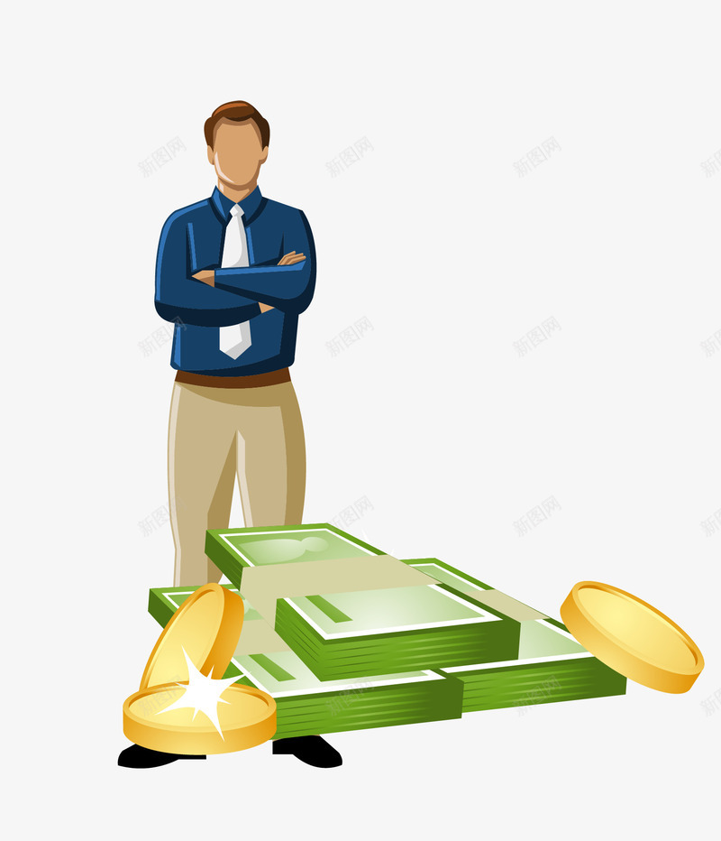 卡通图案物质生活炫富png免抠素材_新图网 https://ixintu.com 卡通富豪 有钱人 炫富 物质生活 矢量卡通图案 矢量手绘 金钱