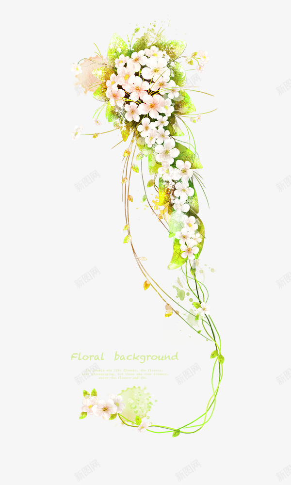 花藤psd免抠素材_新图网 https://ixintu.com 花朵 花枝 花藤