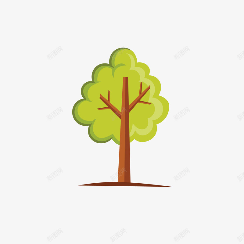 扁平化梨树矢量图eps免抠素材_新图网 https://ixintu.com 可爱 可爱梨树 扁平化树木 树木 梨树 绿色树木 矢量图