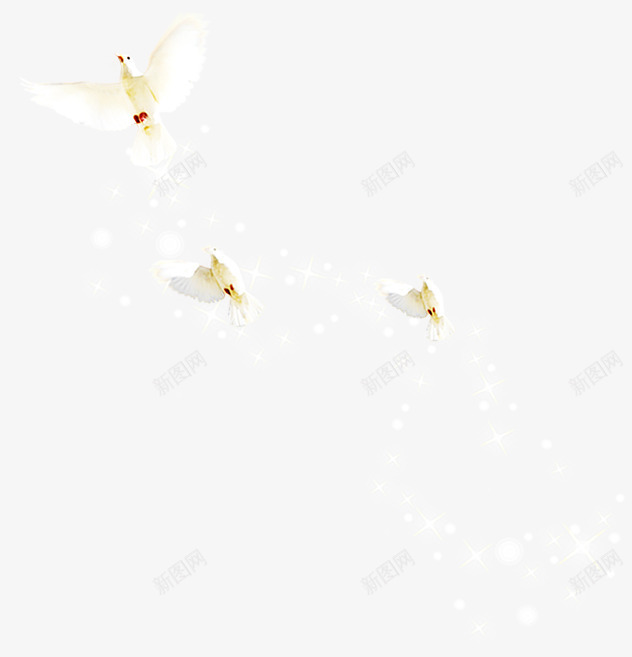 唯美飞翔白鸽创意手绘png免抠素材_新图网 https://ixintu.com 创意 白鸽 飞翔