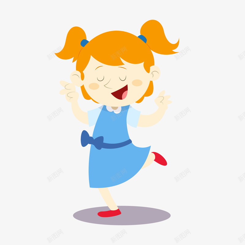 卡通舞蹈的女孩人物矢量图ai免抠素材_新图网 https://ixintu.com 世界舞蹈日 儿童生活节 儿童舞蹈班 卡通 女孩 快乐 矢量图 跳舞