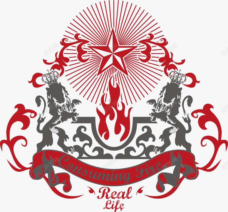 红色花纹印花矢量图ai免抠素材_新图网 https://ixintu.com T恤印花 T恤印花图案 印花图案 服装印花 服装印花设计 矢量印花 红色花纹 矢量图