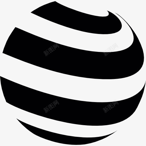 条纹的球图标png_新图网 https://ixintu.com 圆 条纹图案 球 球体