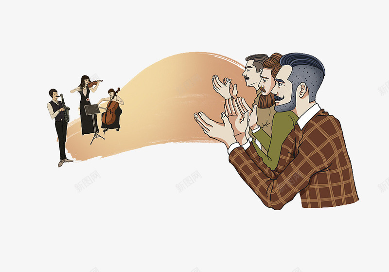 潮流插图鼓掌欢迎观看表演png免抠素材_新图网 https://ixintu.com 复古人物 欢迎 潮流插图 观看表演 鼓掌 鼓掌欢迎