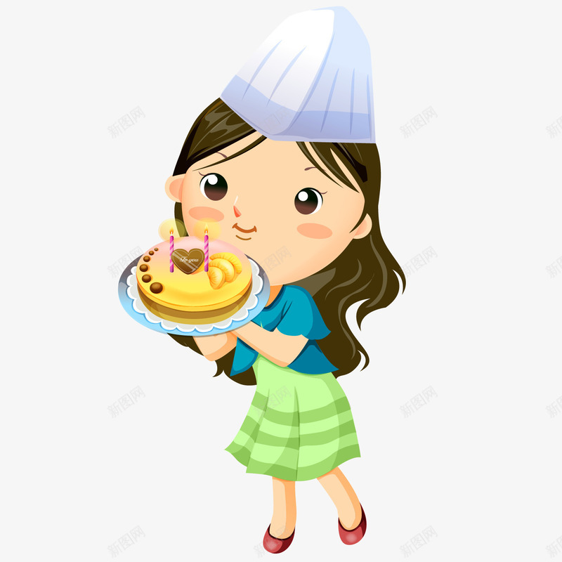 可爱烘焙师女孩矢量图ai免抠素材_新图网 https://ixintu.com 卡通烘焙师 烘焙师 烘焙师女孩 烘焙开心 矢量图 糕点烘焙师 蛋糕烘焙师