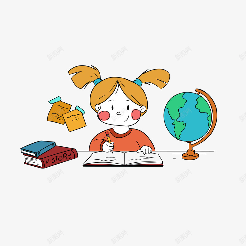 自主学习的女孩矢量图ai免抠素材_新图网 https://ixintu.com 书本 书籍 女孩 学习 学习的女孩 教学 文具 自主 自主学习 矢量图