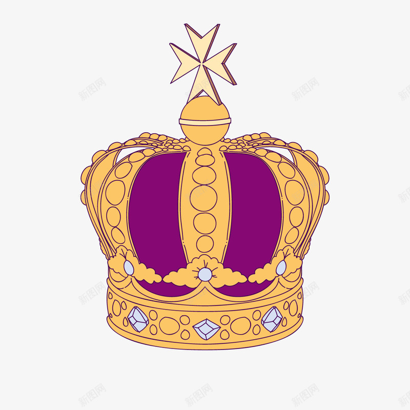 一顶皇冠png免抠素材_新图网 https://ixintu.com 卡通 宝石 教皇 紫色