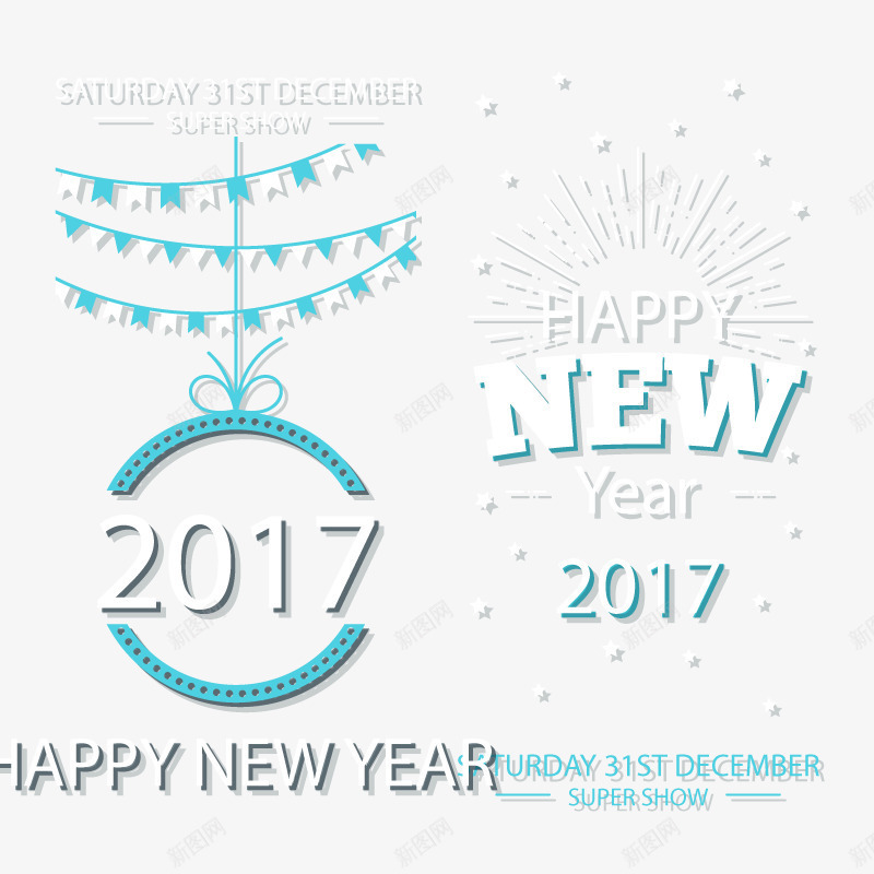 元素蓝色白色新年横幅png免抠素材_新图网 https://ixintu.com 2017年横幅 促销标签 矢量元素 蓝色白色新年横幅