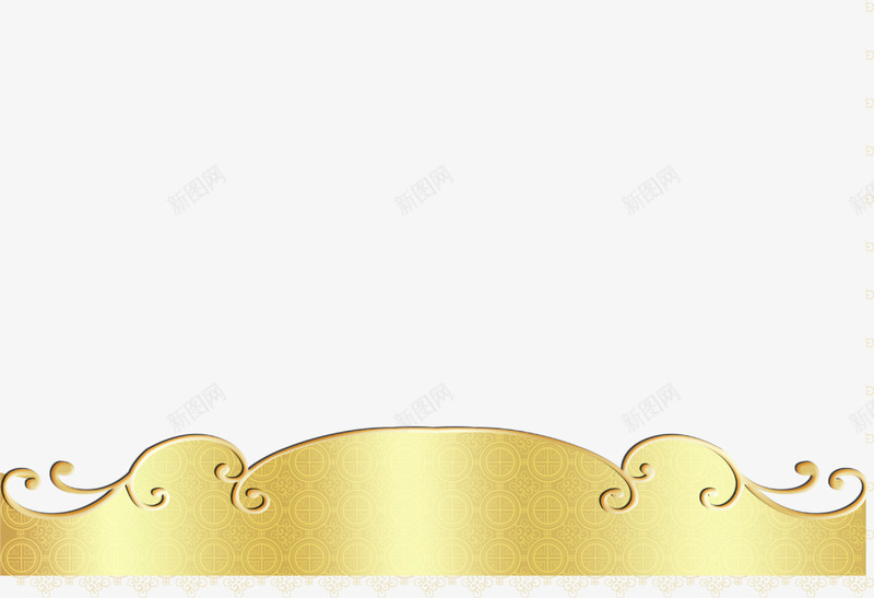 金黄色花纹横幅png免抠素材_新图网 https://ixintu.com 横幅 背景 花纹 金黄色