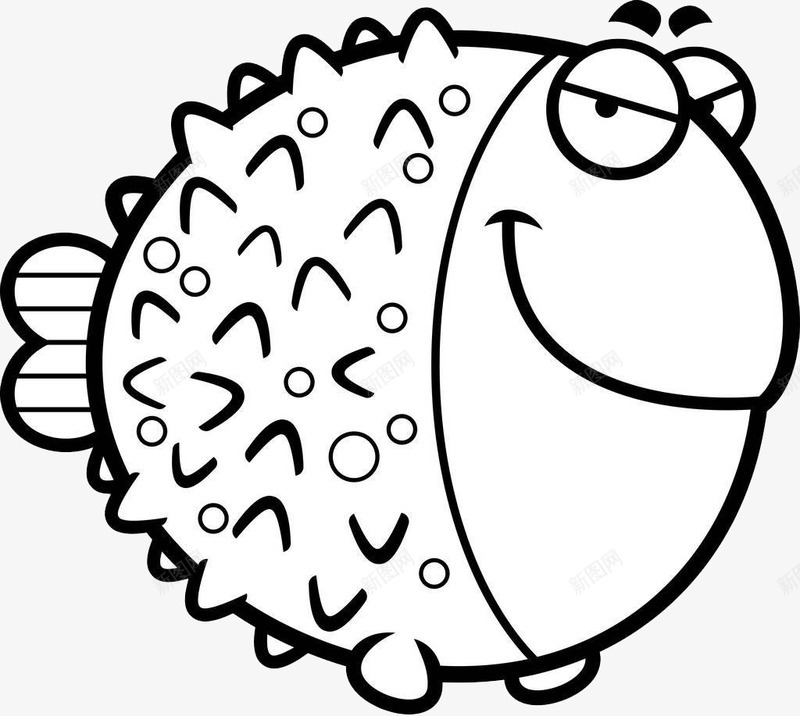 手绘的胖胖海豚鱼图标png_新图网 https://ixintu.com 卡通河豚鱼 大海生物 彩色鱼 手绘鱼 河豚鱼 海洋生物 鱼 鱼类