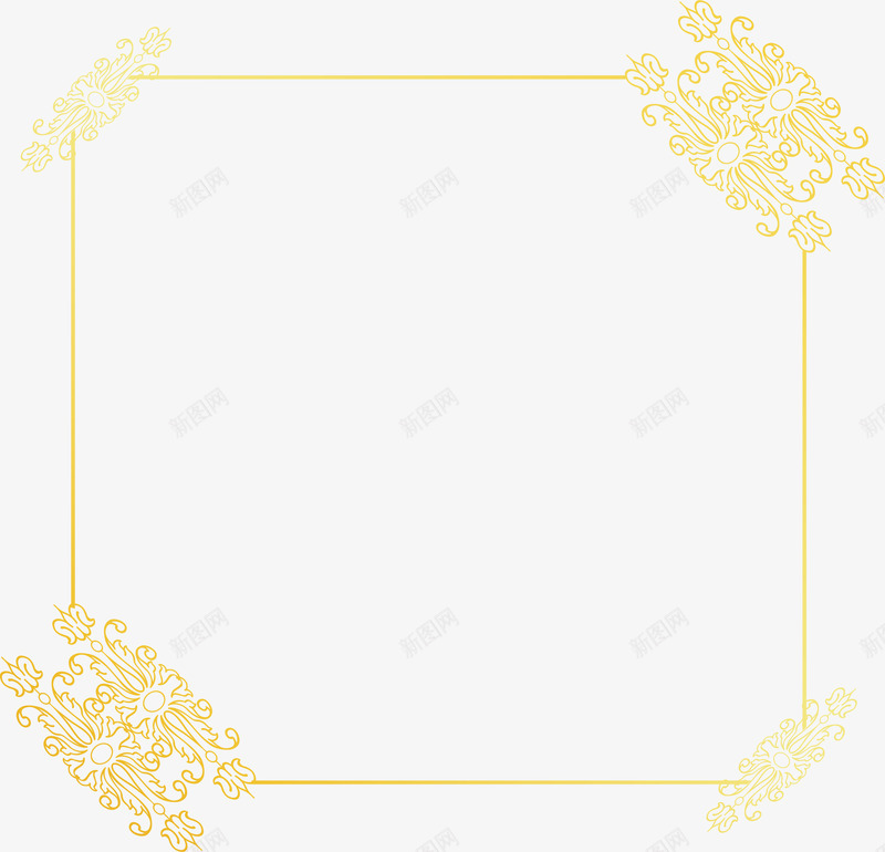 线条花藤边框png免抠素材_新图网 https://ixintu.com 浪漫花藤 矢量png 花藤边框 金箔纸 金色线条 金色花藤