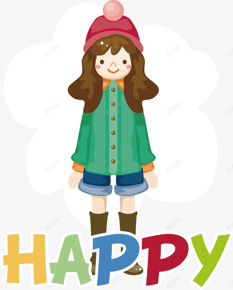 可爱卡通儿童矢量图ai免抠素材_新图网 https://ixintu.com HAPPY 人物 儿童 卡通 女孩 小孩 服饰 潮流 矢量图