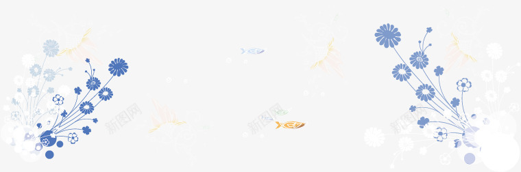 潮流花瓣对称png免抠素材_新图网 https://ixintu.com 唯美 时尚 蓝色