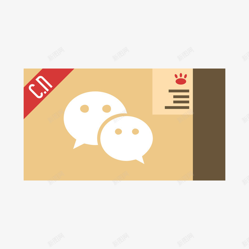 黄色微信图标元素矢量图eps_新图网 https://ixintu.com 卡通 图标 微信 扁平化 社交 科技 通讯 黄色 矢量图