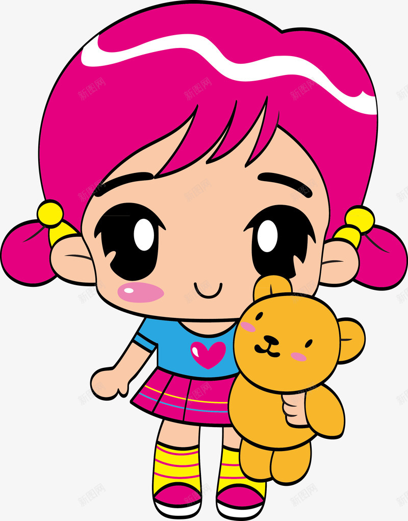 girl熊女孩印花矢量图ai免抠素材_新图网 https://ixintu.com girl熊女孩印花 矢量图