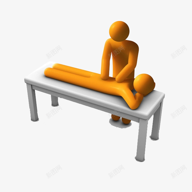 手绘按摩的橙色小人png免抠素材_新图网 https://ixintu.com 减压 压力 按摩 放松 橙色小人 背部按摩