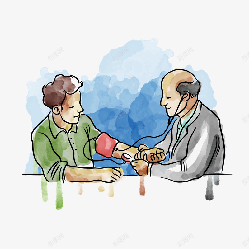 量血压png免抠素材_新图网 https://ixintu.com 听诊器 家庭 彩绘 服务