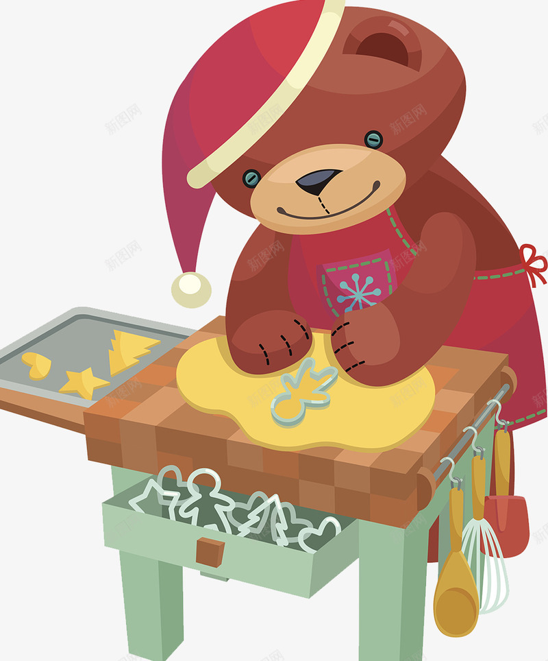 圣诞小熊姜饼人png免抠素材_新图网 https://ixintu.com 传统节日 制作 北欧 圣诞礼物 圣诞节快乐 圣诞袜子 姜饼人 小熊 插画卡通 烘焙 糕点 节日大促 铃铛