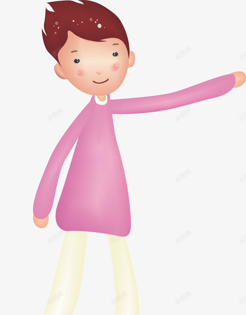 站着的男孩矢量图ai免抠素材_新图网 https://ixintu.com 卡通 卡通人物 可爱 彩绘 站着的人 矢量图