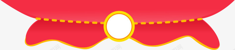 卡通红色横幅顶部装饰png免抠素材_新图网 https://ixintu.com 卡通 横幅 红色 装饰 顶部